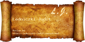 Ledniczki Judit névjegykártya